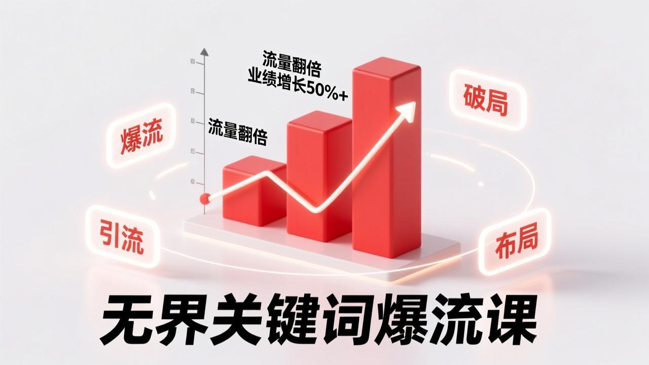 无界关键词爆流课，破局布局逻辑、阶段精准引流，实现流量翻倍，店铺业绩增长50%+。-星火轻创
