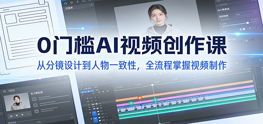 0门槛AI视频创作课：从分镜设计到人物一致性，全流程掌握视频制作-星火轻创