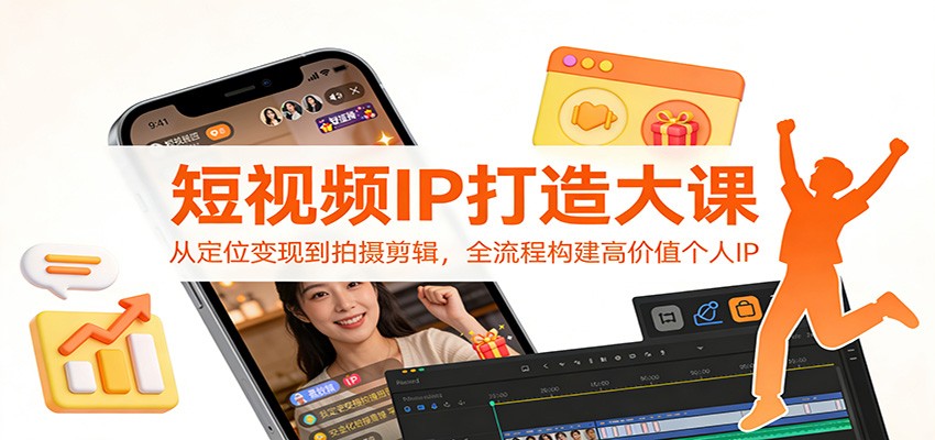 短视频IP打造大课：从定位变现到拍摄剪辑，全流程构建高价值个人IP-星火轻创