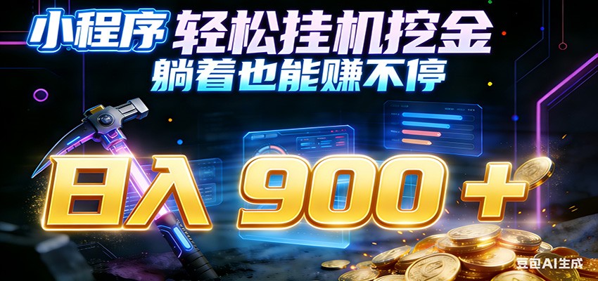 小程序挂机挖金，自动赚金币换现金，多号并行日入900+，轻松搞副业-星火轻创