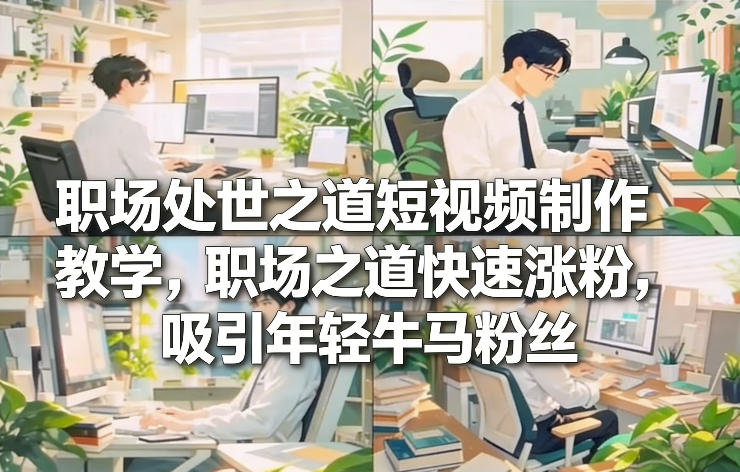 职场处世之道短视频制作教学，职场之道快速涨粉，吸引年轻牛马粉丝-星火轻创