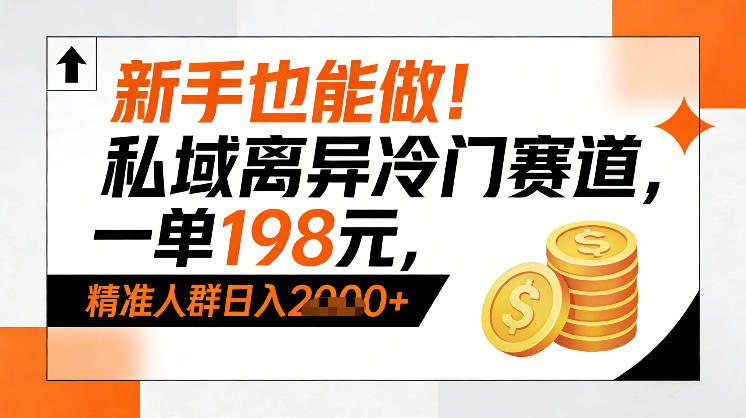 新手也能做！私域离异冷门赛道，一单198，精准人群日入1k+-星火轻创