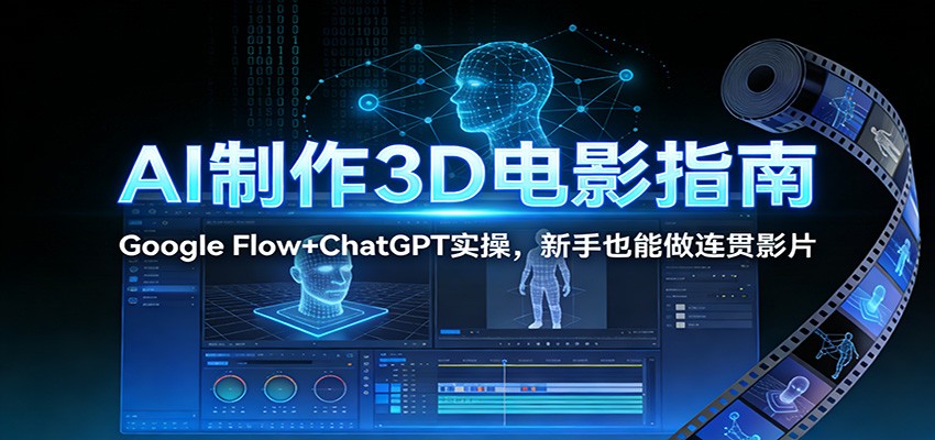 AI制作3D电影指南：Google Flow+ChatGPT实操，新手也能做连贯影片-星火轻创
