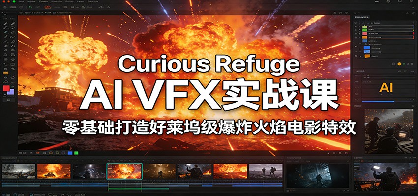 Curious Refuge AI VFX实战课，零基础打造好莱坞级爆炸火焰电影特效-星火轻创