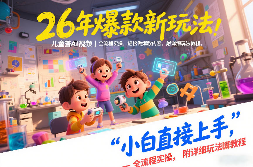 26年爆款新玩法，儿童科普AI视频，全流程实操，轻松做爆款内容，小白直接上手，附详细玩法教程-星火轻创