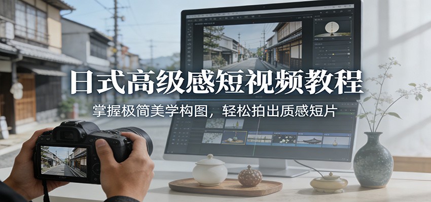 日式高级感短视频教程：掌握极简美学构图，轻松拍出质感短片-星火轻创