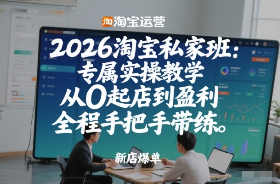 2026淘宝私家班：专属实操教学，从0起店到盈利，全程手把手带练-星火轻创