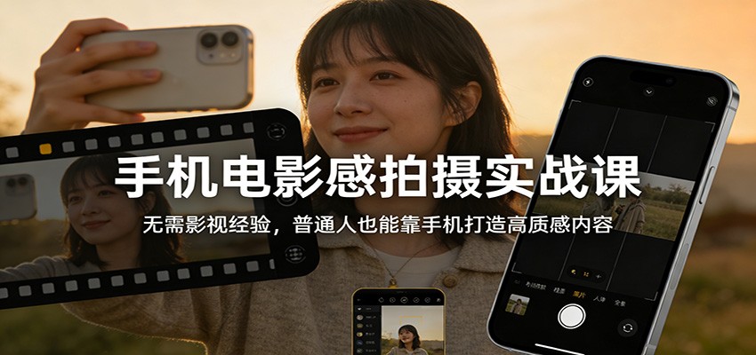 手机电影感拍摄实战课：无需影视经验，普通人也能靠手机打造高质感内容-星火轻创