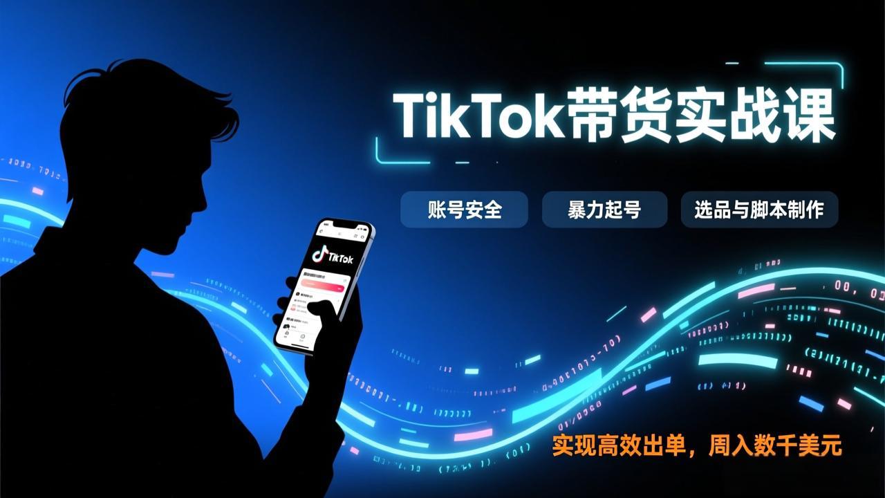 TikTok带货实战课，涵盖账号安全、暴力起号、选品与脚本制作，实现高效出单，周入数千美元-星火轻创