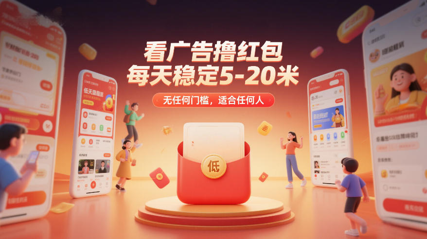 看广告撸红包，每天稳定5-20米，无任何门槛，适合任何人-星火轻创