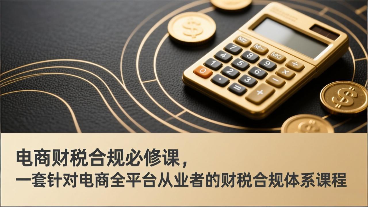 电商财税合规必修课，是一套针对电商全平台从业者的财税合规体系课程-星火轻创