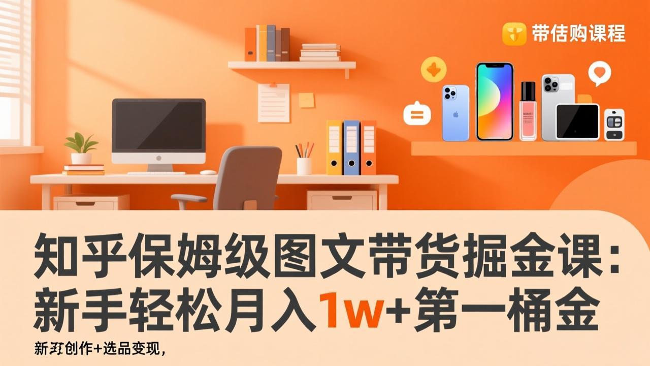 知乎保姆级图文带货掘金课：账号打造+爆文创作+选品变现，新手轻松月入1w+第一桶金-星火轻创