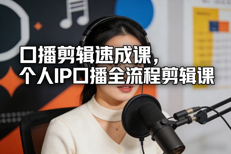口播剪辑速成课，个人IP口播全流程剪辑课-星火轻创