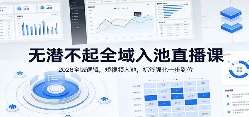 无潜不起全域入池直播课：2026全域逻辑，短视频入池，标签强化一步到位-星火轻创