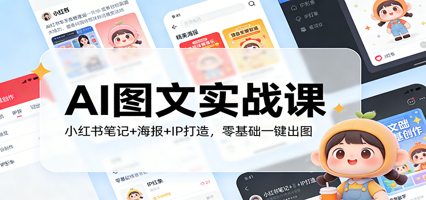 AI图文实战课:小红书笔记+海报+IP打造,零基础一键出图-星火轻创