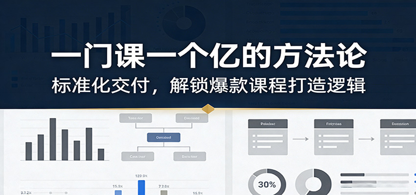 一门课一个亿的方法论：标准化交付，解锁爆款课程打造逻辑-星火轻创