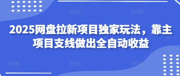2025网盘拉新项目独家玩法，靠主项目支线做出全自动收益-星火轻创