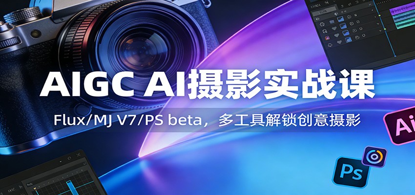 AIGC AI摄影实战课：Flux/MJ V7/PS beta，多工具解锁创意摄影-星火轻创