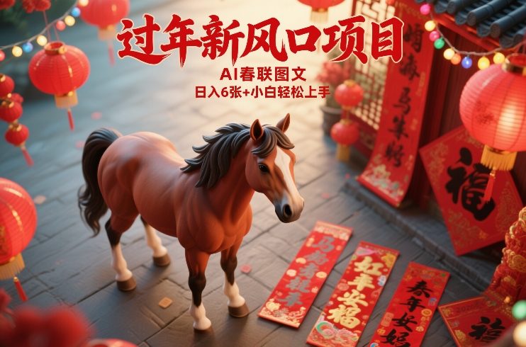 过年新风口项目，用ai春联图文，日入6张+小白轻松上手【揭秘】-星火轻创