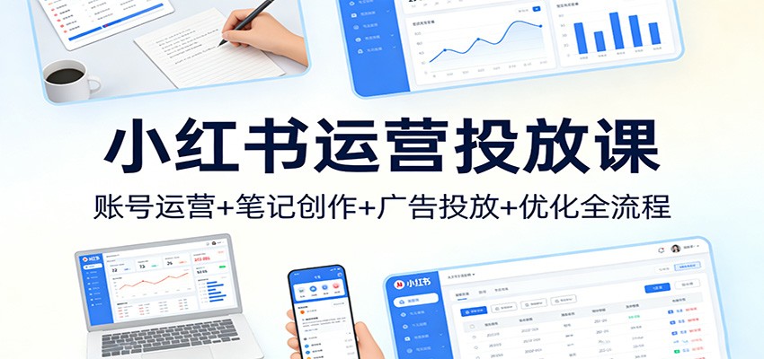 小红书运营投放课：账号运营+笔记创作+广告投放+优化全流程-星火轻创