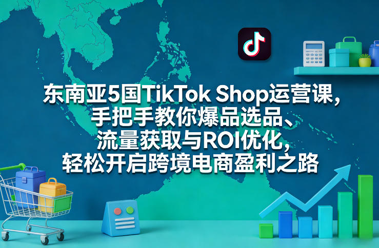 东南亚5国TikTok Shop运营课，手把手教你爆品选品、流量获取与ROI优化，轻松开启跨境电商盈利之路-星火轻创