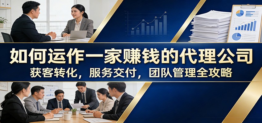 如何运作一家赚钱的代理公司：获客转化，服务交付，团队管理全攻略-星火轻创