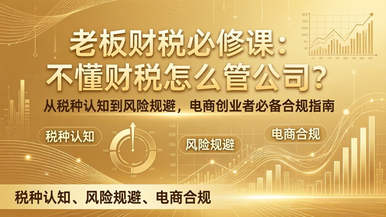 老板财税必修课：不懂财税怎么管公司？从税种认知到风险规避，电商创业者必备合规指南-星火轻创