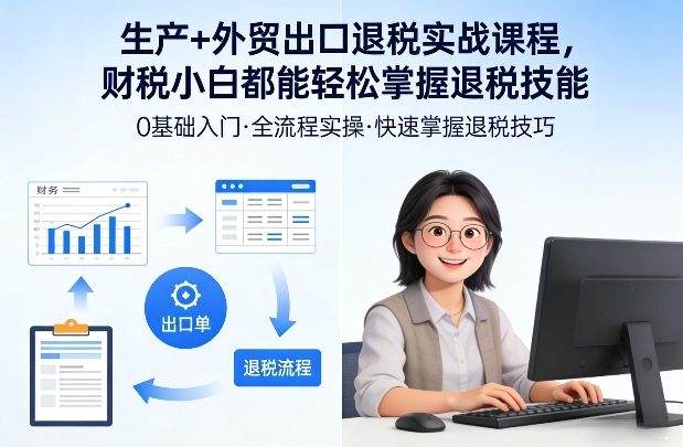 生产+外贸出口退税实战课程，财税小白都能轻松掌握退税技能-星火轻创