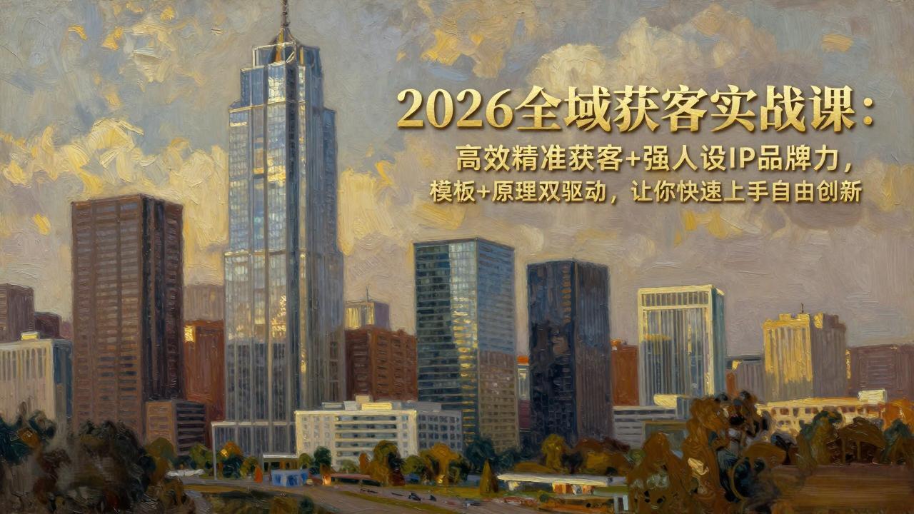 2026全域获客实战课：高效精准获客+强人设IP品牌力，模板+原理双驱动，让你快速上手自由创新-星火轻创