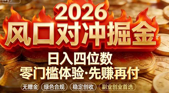 2026美金对冲套利，无赠金对冲策略保驾护航，低门槛易上手实操。单人单日收益2000+-星火轻创