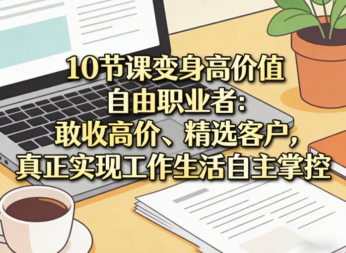 10节课变身高价值自由职业者：敢收高价、精选客户，真正实现工作生活自主掌控-星火轻创