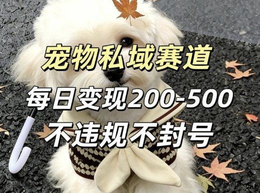 私域宠物项目赛道，单日变现2-5张，每天都可操作不违规不封号-星火轻创