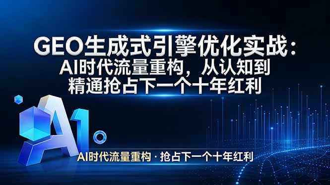 GEO 生成式引擎优化实战：AI时代流量重构，从认知到精通抢占下一个十年红利-星火轻创