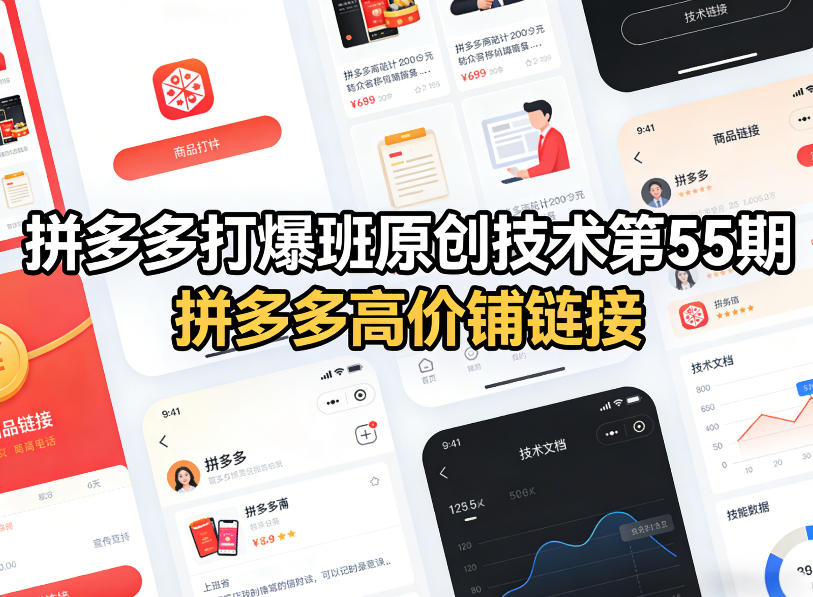 拼多多打爆班原创技术第55期，拼多多高价铺链接-星火轻创