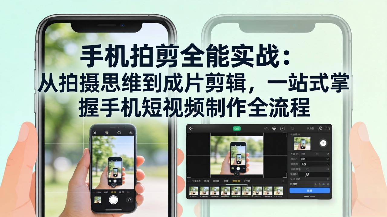 手机拍剪全能实战：从拍摄思维到成片剪辑，一站式掌握手机短视频制作全流程-星火轻创