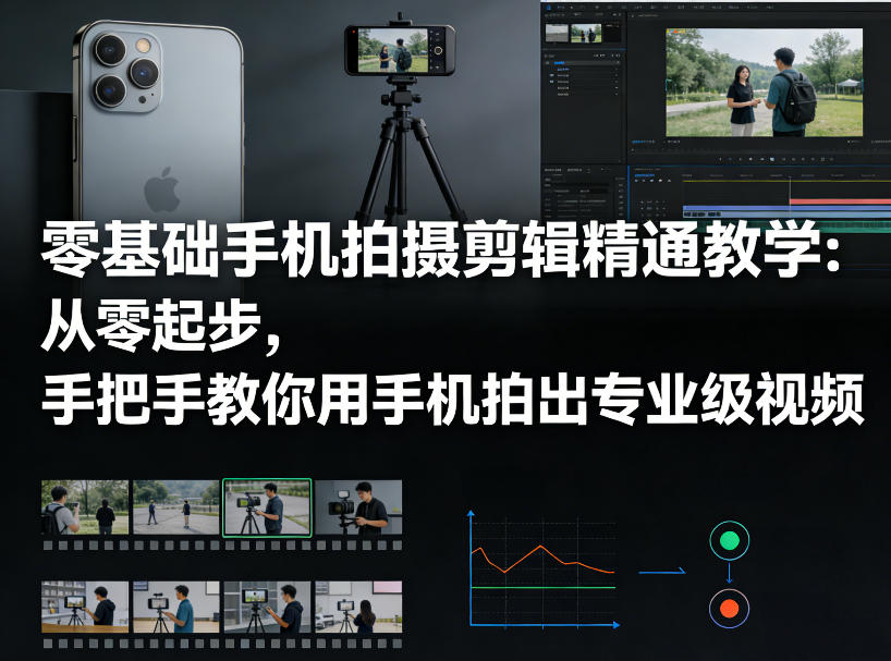 零基础手机拍摄剪辑精通教学：从零起步，手把手教你用手机拍出专业级视频-星火轻创