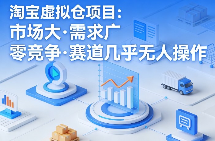 淘宝虚拟仓项目，市场大，需求广，零竞争，赛道几乎没人操作-星火轻创