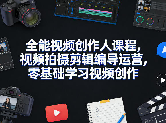 全能视频创作人课程，视频拍摄剪辑编导运营，零基础学习视频创作(更新2026年3月)-星火轻创
