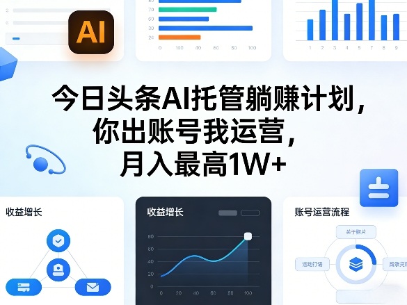 今日头条AI托管躺賺计划，你出账号我运营，月入最高1W+【揭秘】-星火轻创
