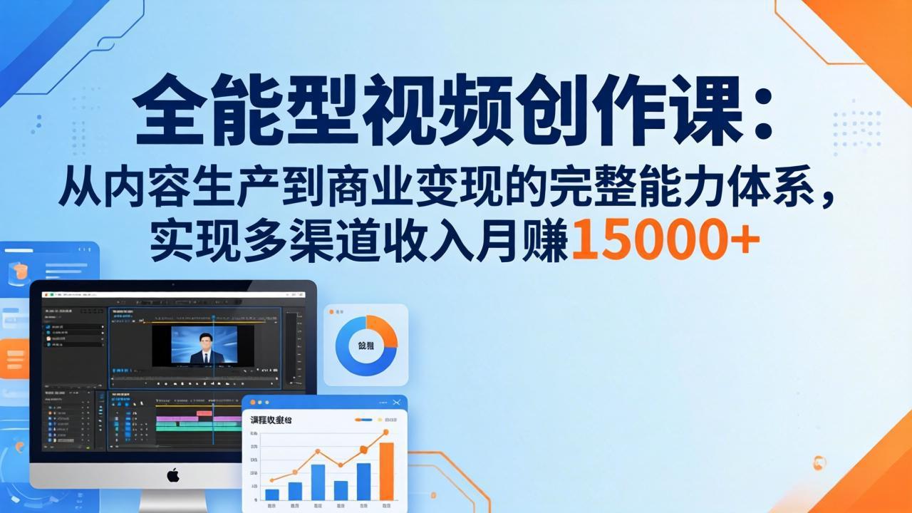 全能型视频创作课-26年3月更新：从内容生产到商业变现的完整能力体系，多渠道收入月赚15000+-星火轻创