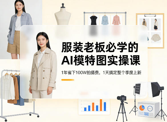 服装老板必学的AI模特图实操课，1年省下100W拍摄费，1天搞定整个季度上新-星火轻创