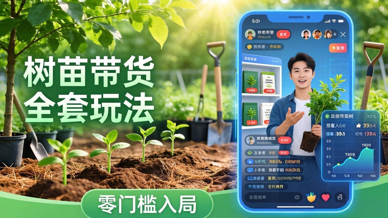 视频号AI树苗带货全套玩法：零门槛入局，掌握豆包、千问等AI工具制作树苗视频的全套流程-星火轻创