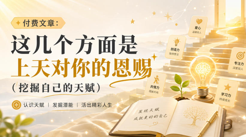 付费文章：这几个方面是上天对你的恩赐(挖掘自己的天赋)-星火轻创