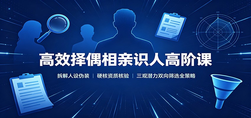 高效择偶相亲识人高阶课:拆解人设伪装,硬核资质核验,三观潜力双向筛选全策略-星火轻创
