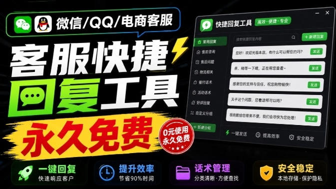 微信/QQ/电商客服快捷回复工具，支持多平台话术库与一键发送，永久免费，使用简单！易歪歪-星火轻创