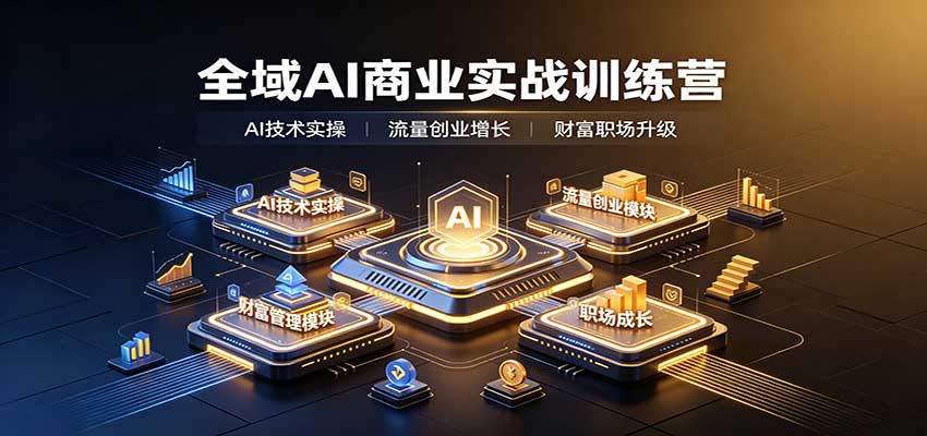 全域AI商业实战训练营：涵盖AI技术实操、流量创业、财富管理与职场成长全体系内容-星火轻创