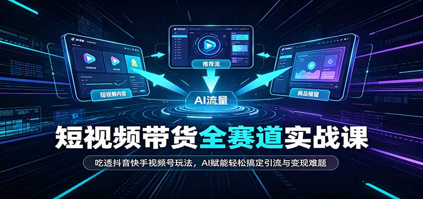 短视频带货全赛道：吃透抖音快手视频号玩法，AI赋能轻松搞定引流与变现难题-星火轻创