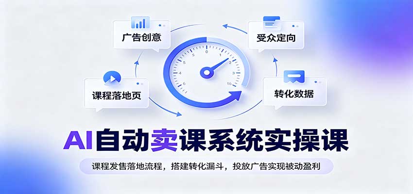 AI自动卖课系统实操课：课程发售落地流程，搭建转化漏斗，投放广告实现被动盈利-星火轻创