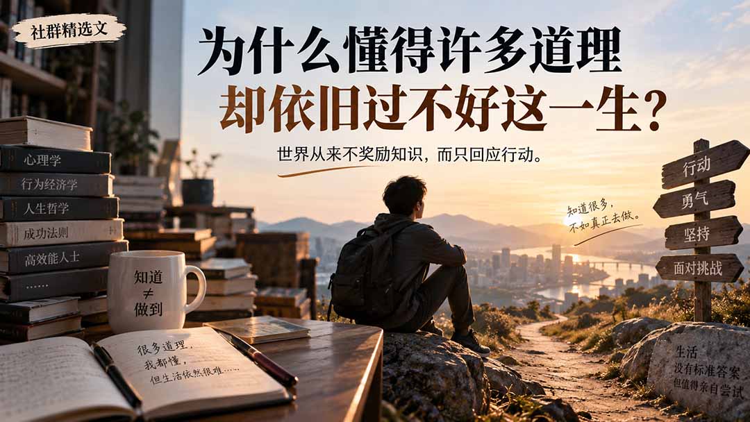 社群精选文：为什么懂得许多道理却依旧过不好这一生？-星火轻创