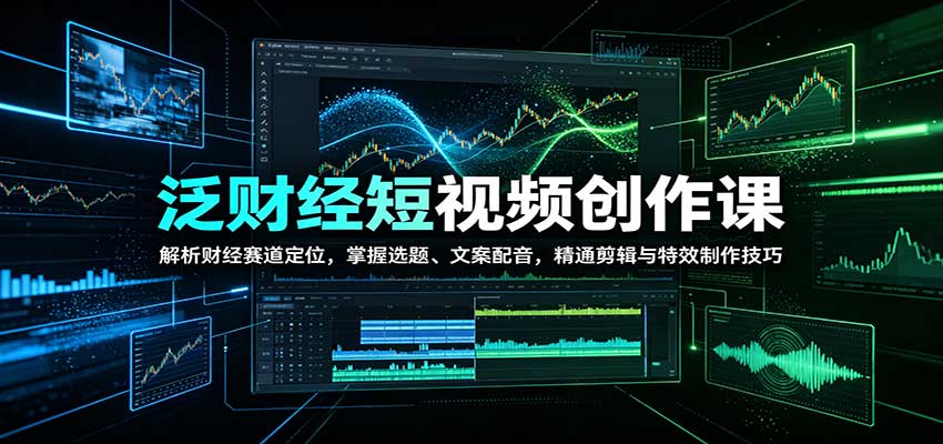 泛财经短视频创作课：解析财经赛道定位，掌握选题、文案配音，精通剪辑与特效制作技巧-星火轻创